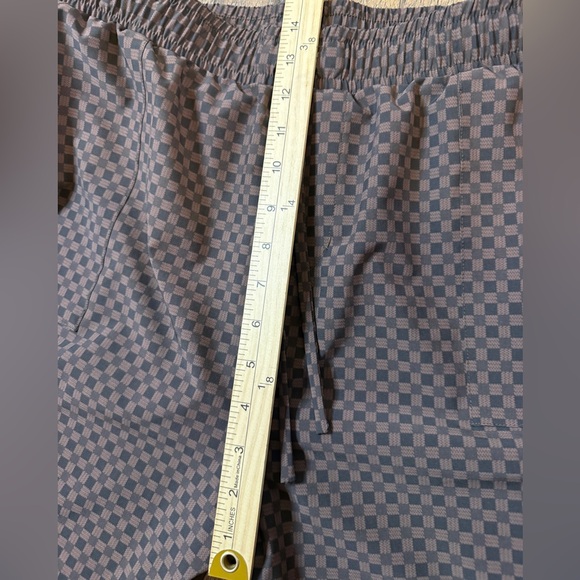 Albion Fit Jetsetter Cargo Joggers Brown Wicker Check Print Sz L - Picture 9 of 9